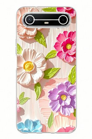 Tecno Spark Slim 5G Uyumlu Renkli Çiçek Bahçesi Baskılı Silikon Kılıf