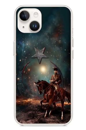 iPhone 14 PLUS Uyumlu Atatürk At Üstünde Zafer Baskılı Silikon Kılıf