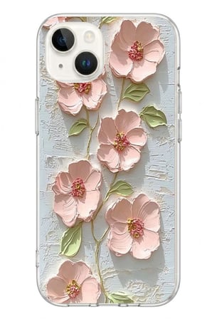 İphone 13/14 Uyumlu Gül Kurusu Baskılı Silikon Kılıf
