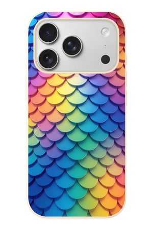 İphone 17 Pro Uyumlu Gökkuşağı Renkleri Baskılı Silikon Kılıf