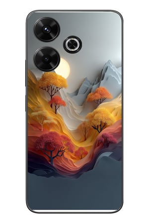 Redmi 13 Uyumlu Renk Dalgalı Manzara Baskılı Silikon Kılıf
