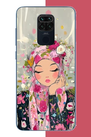 Redmi Note 9 Uyumlu Çiçekli Şal Baskılı Silikon Kılıf