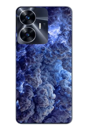 Realme C55 Uyumlu Mor Bulutlar Baskılı Silikon Kılıf