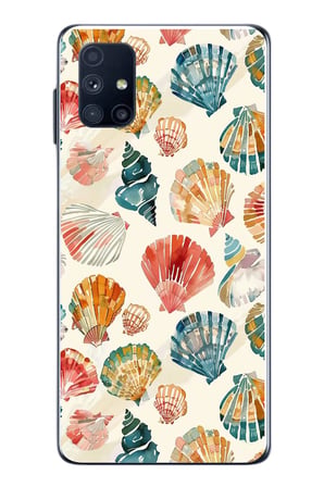 Samsung Galaxy M51 Uyumlu Deniz İncileri Baskılı Silikon Kılıf