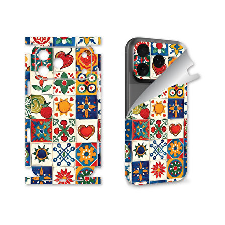 Apple Uyumlu İphone 17 pro max için full kaplama sticker çizilme önleme kılıfsız kullanım için KARELER
