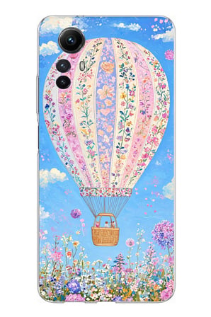 Redmi Note 12S Uyumlu Çiçek Desenli Uçan Balon Baskılı Silikon Kılıf