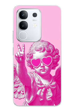 Vivo Y29 Uyumlu Neon Gözlüklü Modern Eros Baskılı Silikon Kılıf