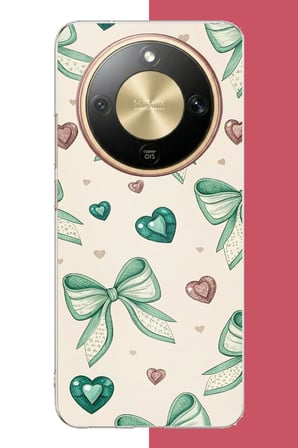 Honor Magic 8 Lite Uyumlu yeşil fiyonk Baskılı Silikon Kılıf
