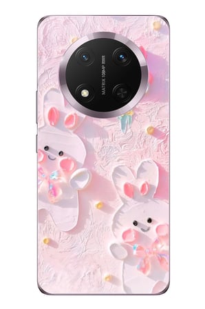 Honor Magic 7 Lite Uyumlu Sevimli Tavşanlar Baskılı Silikon Kılıf