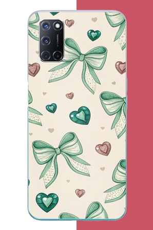 OPPO A52-A72-92 Uyumlu yeşil fiyonk Baskılı Silikon Kılıf