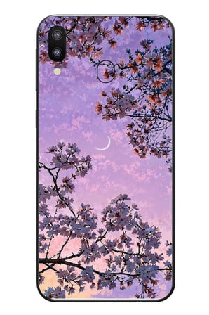 Samsung Galaxy M31 Uyumlu Mor Gökyüzülü Ağaç Baskılı Silikon Kılıf