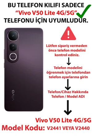 Vivo V50 Lite Uyumlu Sevimli Tatlı Ayı Baskılı Silikon Kılıf