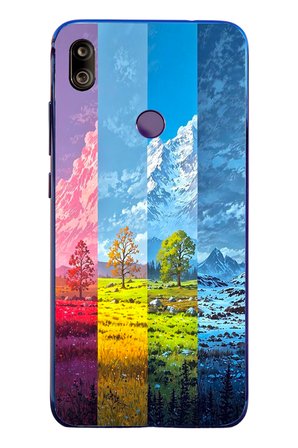 Redmi Note 7 Uyumlu Dört Mevsim Manzara Baskılı Silikon Kılıf