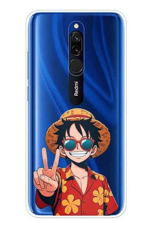 Redmi 8 Uyumlu Monkey D. Luffy Tasarımlı Baskılı Silikon Kılıf