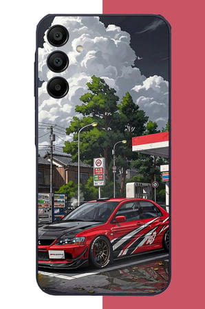 Samsung Galaxy A15 Uyumlu Bulutların Altında Spor Otomobil Baskılı Silikon Kılıf
