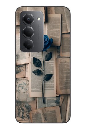 Redmi 15 Uyumlu Mor Gül Baskılı Silikon Kılıf