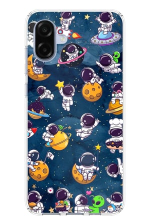 Samsung Galaxy A07 Uyumlu Minik Astronotlar Uzayda Baskılı Silikon Kılıf