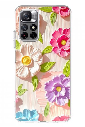 Redmi 10 Uyumlu Renkli Çiçek Bahçesi Baskılı Silikon Kılıf