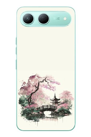 Tecno Spark 40 5G Uyumlu Japon Bahçesi Baskılı Silikon Kılıf