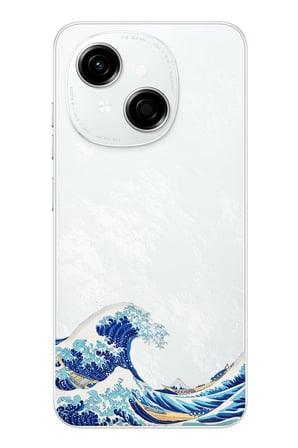 Tecno Spark GO 1 Uyumlu Kanagawa Oki Nami Ura Dalgası Tasarımlı Baskılı Silikon Kılıf