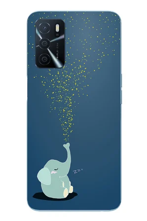 Oppo A16 Uyumlu Uyuyan Fil Baskılı Silikon Kılıf