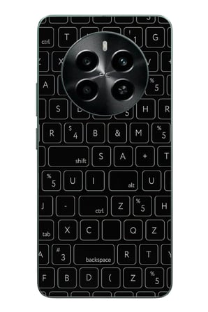 Realme 12 4G Uyumlu Klavye Tuşları Baskılı Silikon Kılıf