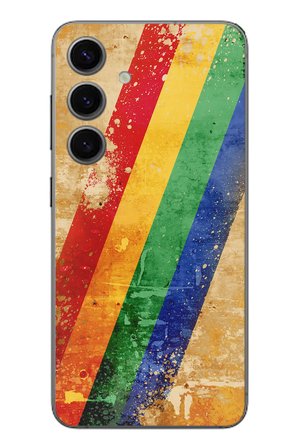 Samsung Galaxy S24 Uyumlu Yan Gökkuşağı Baskılı Silikon Kılıf