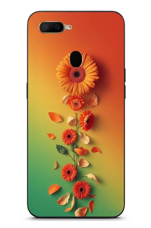 Oppo A5S Uyumlu Ayçiçeği Bükleleri Baskılı Silikon Kılıf