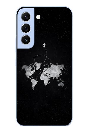 Samsung Galaxy S22 Uyumlu Dünya Haritası Uçuş Baskılı Silikon Kılıf