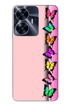 Realme C55 Uyumlu Kelebeklerin Rüyası Baskılı Silikon Kılıf