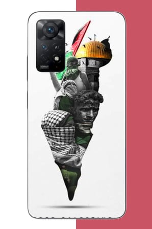 Redmi Note 11E Uyumlu filistin harita Baskılı Silikon Kılıf