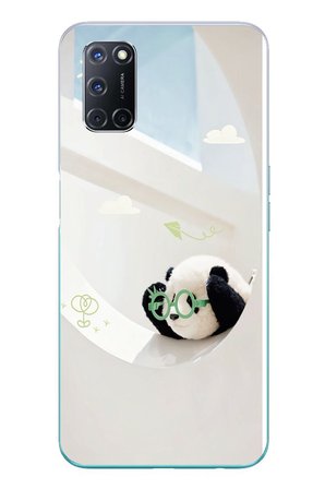 Oppo A52 Uyumlu Gözlüklü Panda Baskılı Silikon Kılıf