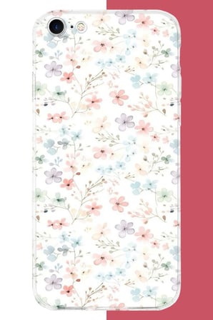 iPhone 6 - 6S Uyumlu lila mavi pattern Baskılı Silikon Kılıf