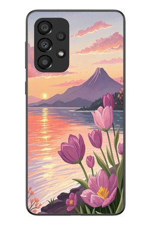 Samsung Galaxy A33 Uyumlu Çiçek Yağlı Boya Baskılı Silikon Kılıf