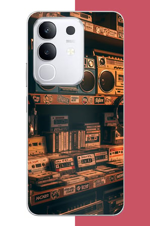 Vivo Y29 Uyumlu 90'lar kaset Baskılı Silikon Kılıf