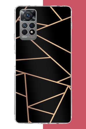 Redmi Note 12 PRO 4G Uyumlu altın diyagonal çizgi Baskılı Silikon Kılıf