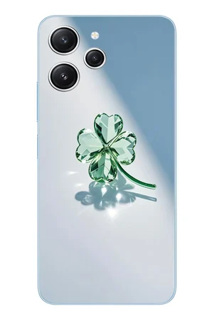 Redmi 12 Uyumlu Yeşil Yonca Baskılı Silikon Kılıf