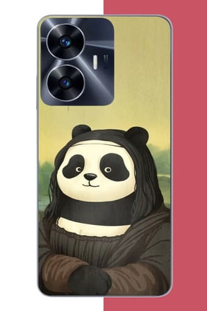 Realme C55 Uyumlu kawaii monapanda Baskılı Silikon Kılıf