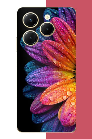 Infinix Hot 40-40 PRO Uyumlu Gökkuşağı Papatyası Baskılı Silikon Kılıf