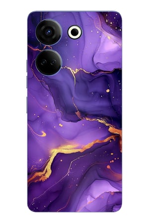 Tecno Camon 20-20 PRO Uyumlu Ametist Taşı Mor Mermer Baskılı Silikon Kılıf