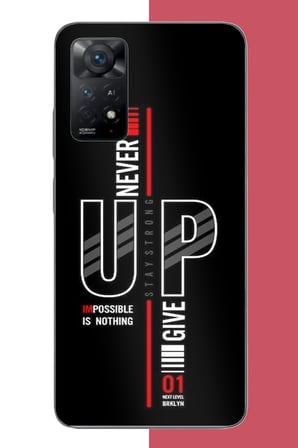 Redmi Note 11E Uyumlu asla pes etme Baskılı Silikon Kılıf