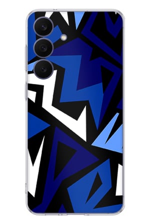 Galaxy 26 FE Uyumlu Modern Mavi Geometrik Mozaik Baskılı Silikon Kılıf