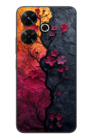 Redmi 13 Uyumlu Yaprak Geçişkenliği Baskılı Silikon Kılıf