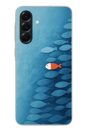 Samsung Galaxy A56 Uyumlu Balıklar Yüzüyor Baskılı Silikon Kılıf