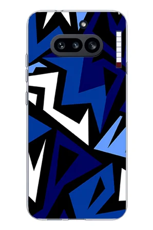Nothing Phone (4A) Uyumlu Modern Mavi Geometrik Mozaik Baskılı Silikon Kılıf