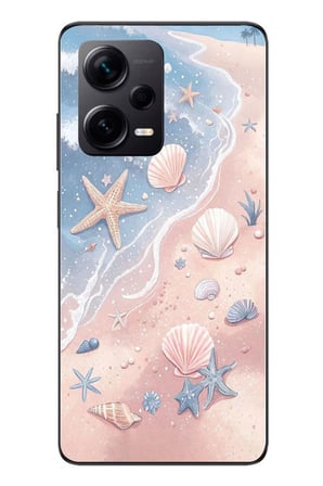 Redmi Note 12 Pro Plus Uyumlu Deniz Yıldızı Kumsalı Baskılı Silikon Kılıf