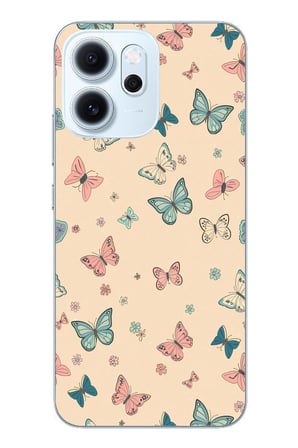 Oppo Reno 14F Uyumlu Renkli Kelebekler Baskılı Silikon Kılıf