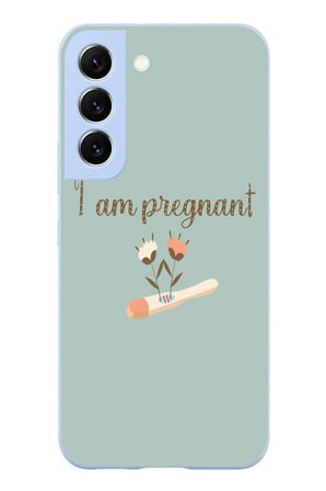 Samsung Galaxy S22 Uyumlu I'm Pregnant Baskılı Silikon Kılıf
