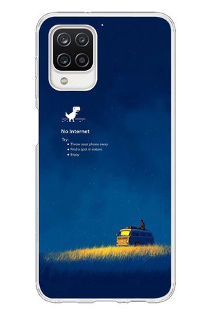 Samsung Galaxy A12 Uyumlu İnternet Yok Baskılı Silikon Kılıf