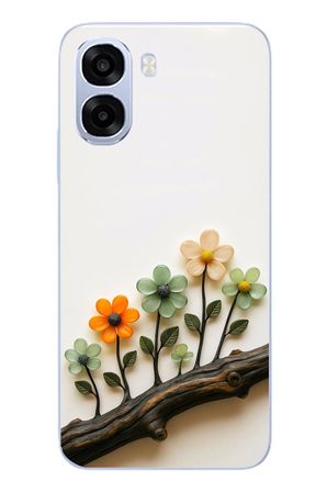 Oppo A6t - A6X Uyumlu Dalda Açan Çiçekler Baskılı Silikon Kılıf